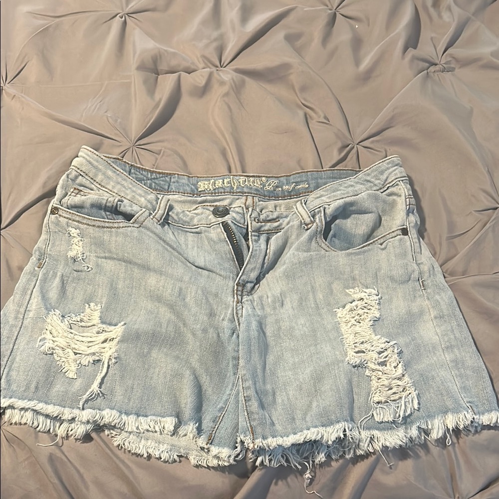 Black Star Distressed Denim Shorts